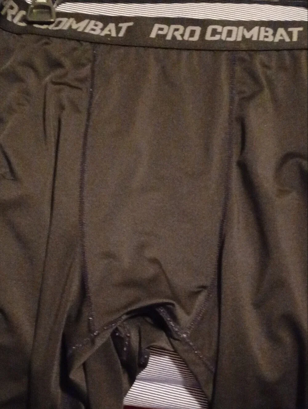 -- 3 PRO COMBAT Black Mens Compression Shorts with Side Pockets Size XL